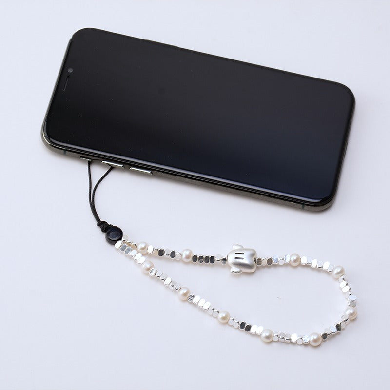 Handmade Pure Silver Phone Strap - Wealth Hand | Premium Phone Lanyard | Symbolizes Prosperity | Unique Gift | Elegant Jewelry Accessory