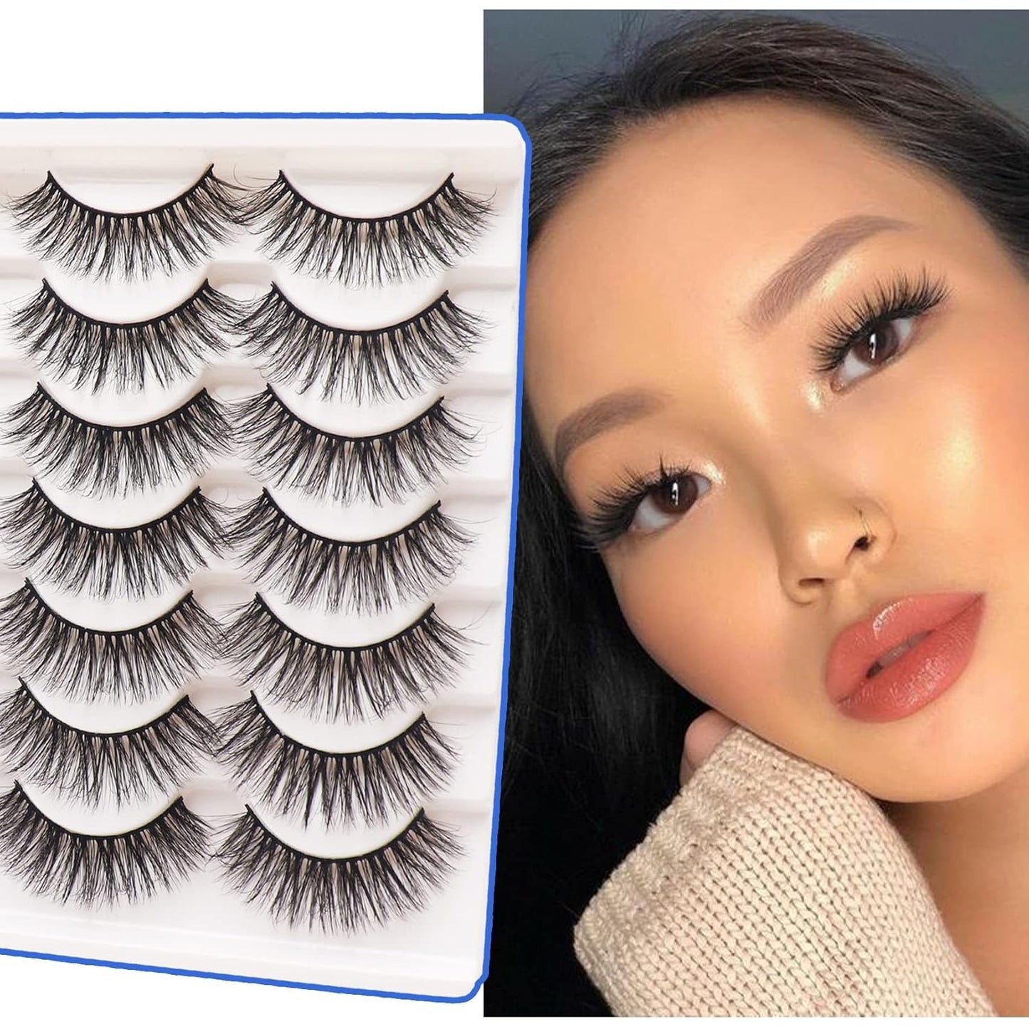 Natural Realistic Mixed-Race False Eyelashes | Thick and Long | Easy to Apply | Long-Lasting | Perfect for Enhancing Eye Makeup