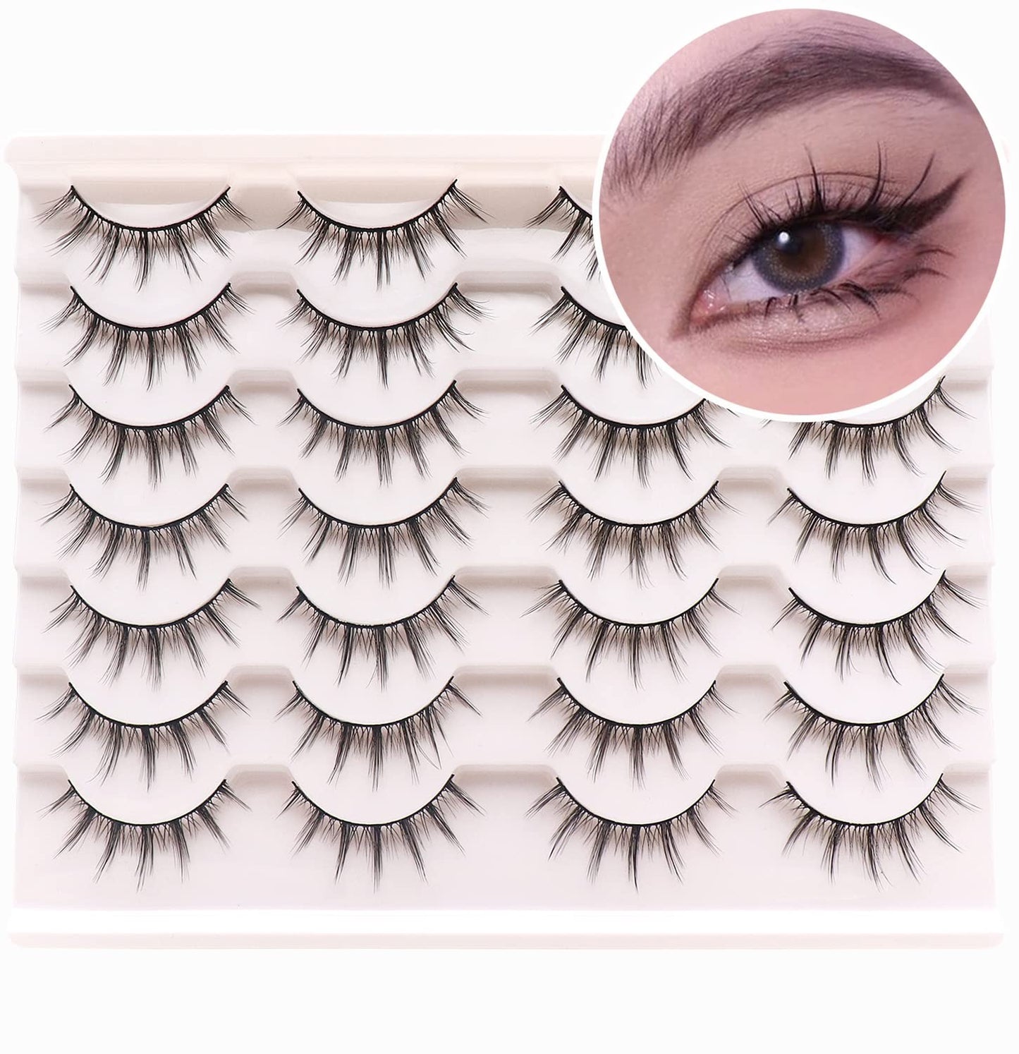 Natural Realistic Mixed-Race False Eyelashes | Thick and Long | Easy to Apply | Long-Lasting | Perfect for Enhancing Eye Makeup