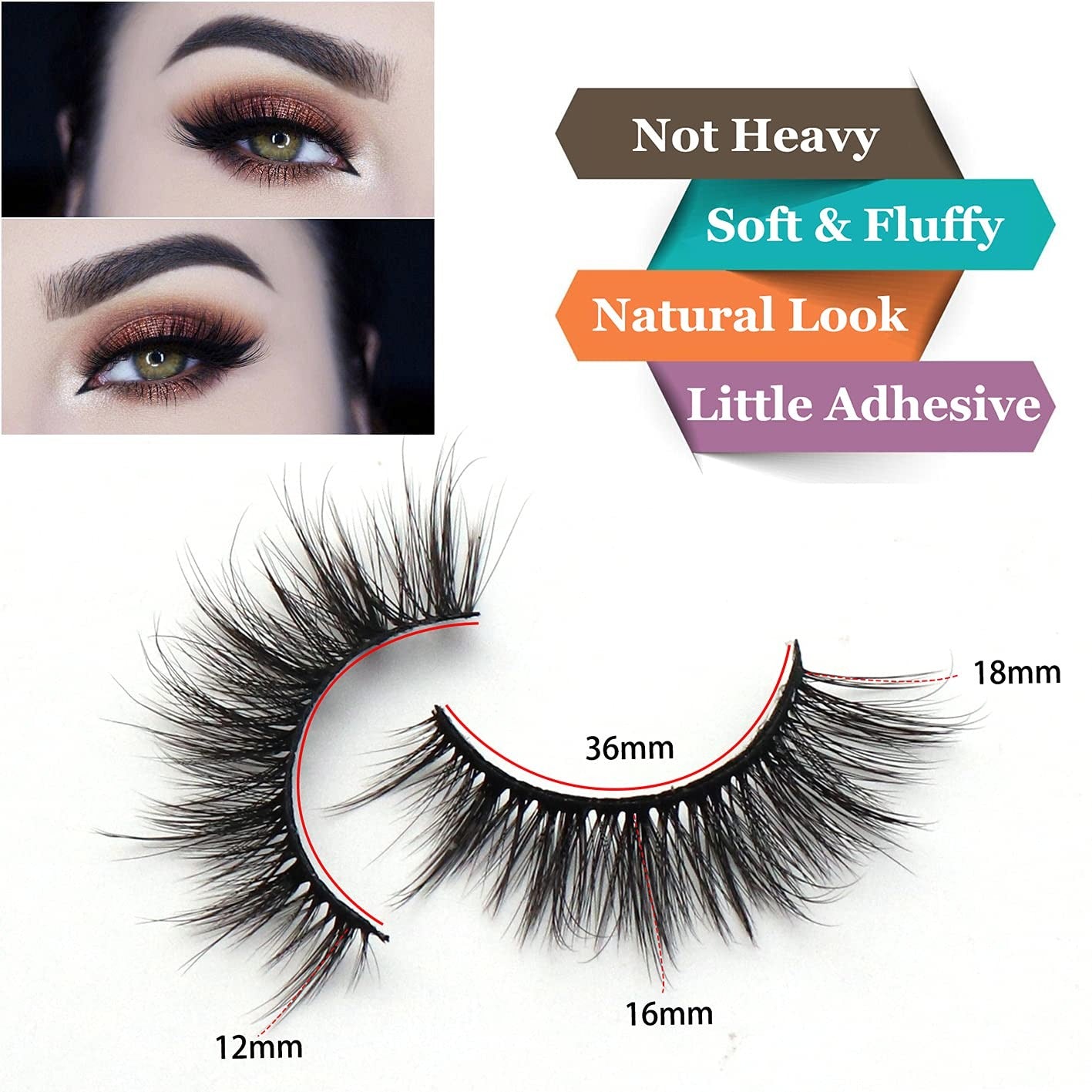 Natural Realistic Mixed-Race False Eyelashes | Thick and Long | Easy to Apply | Long-Lasting | Perfect for Enhancing Eye Makeup