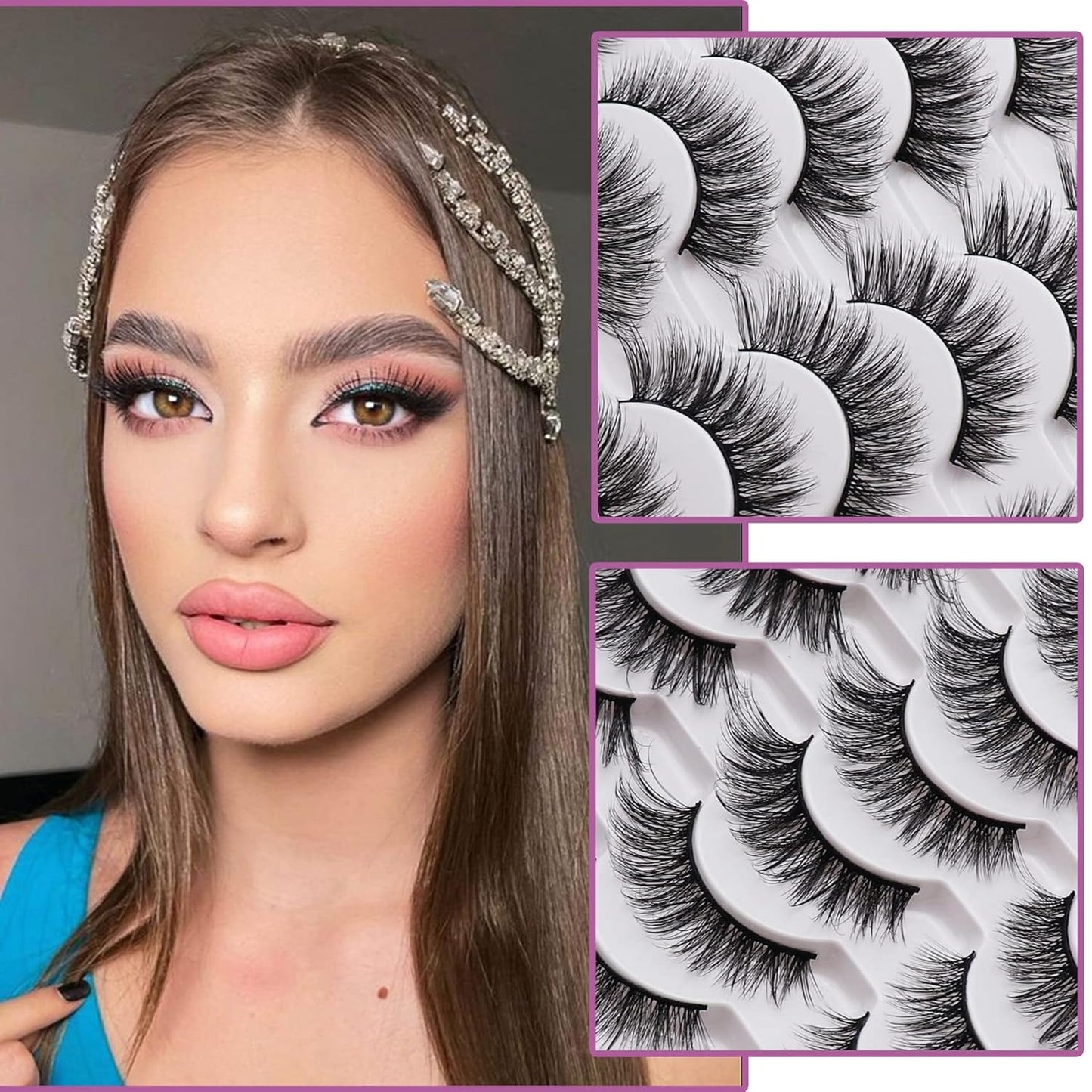 Natural Realistic Mixed-Race False Eyelashes | Thick and Long | Easy to Apply | Long-Lasting | Perfect for Enhancing Eye Makeup