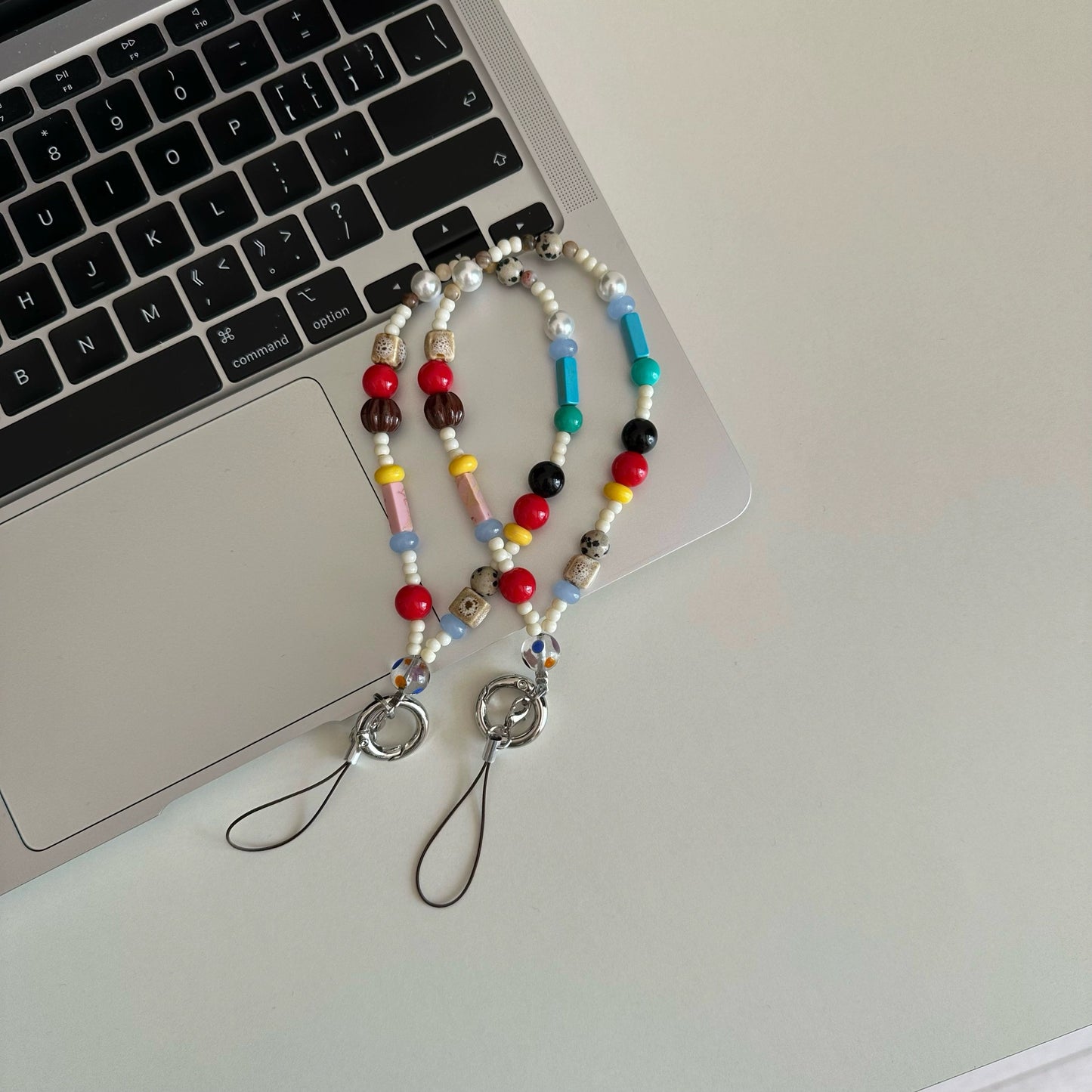 Handmade Phone Strap - Freshwater Pearls, Tiger's Eye, Amber, Glass, and Natural Stones | Premium Phone Lanyard | Unique Gift | Jewelry Phone Accessory