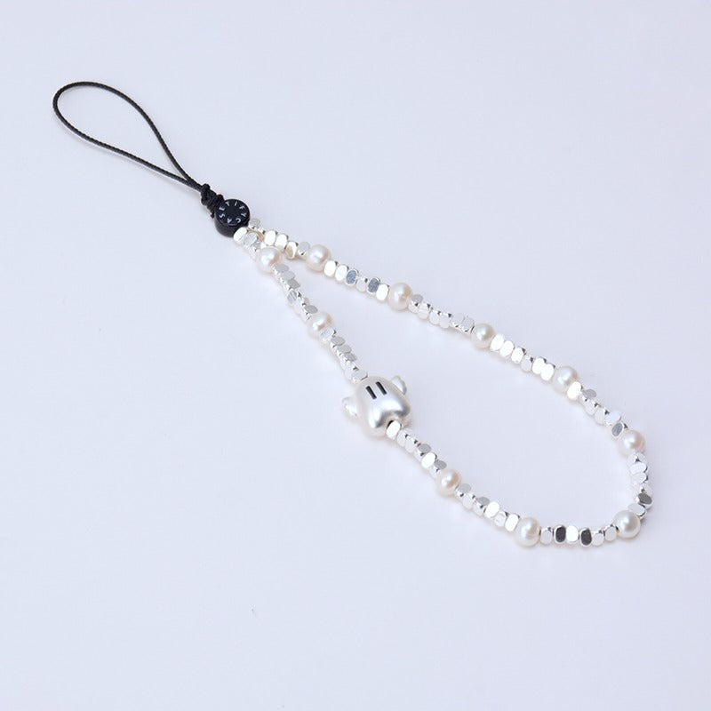 Handmade Pure Silver Phone Strap - Wealth Hand | Premium Phone Lanyard | Symbolizes Prosperity | Unique Gift | Elegant Jewelry Accessory