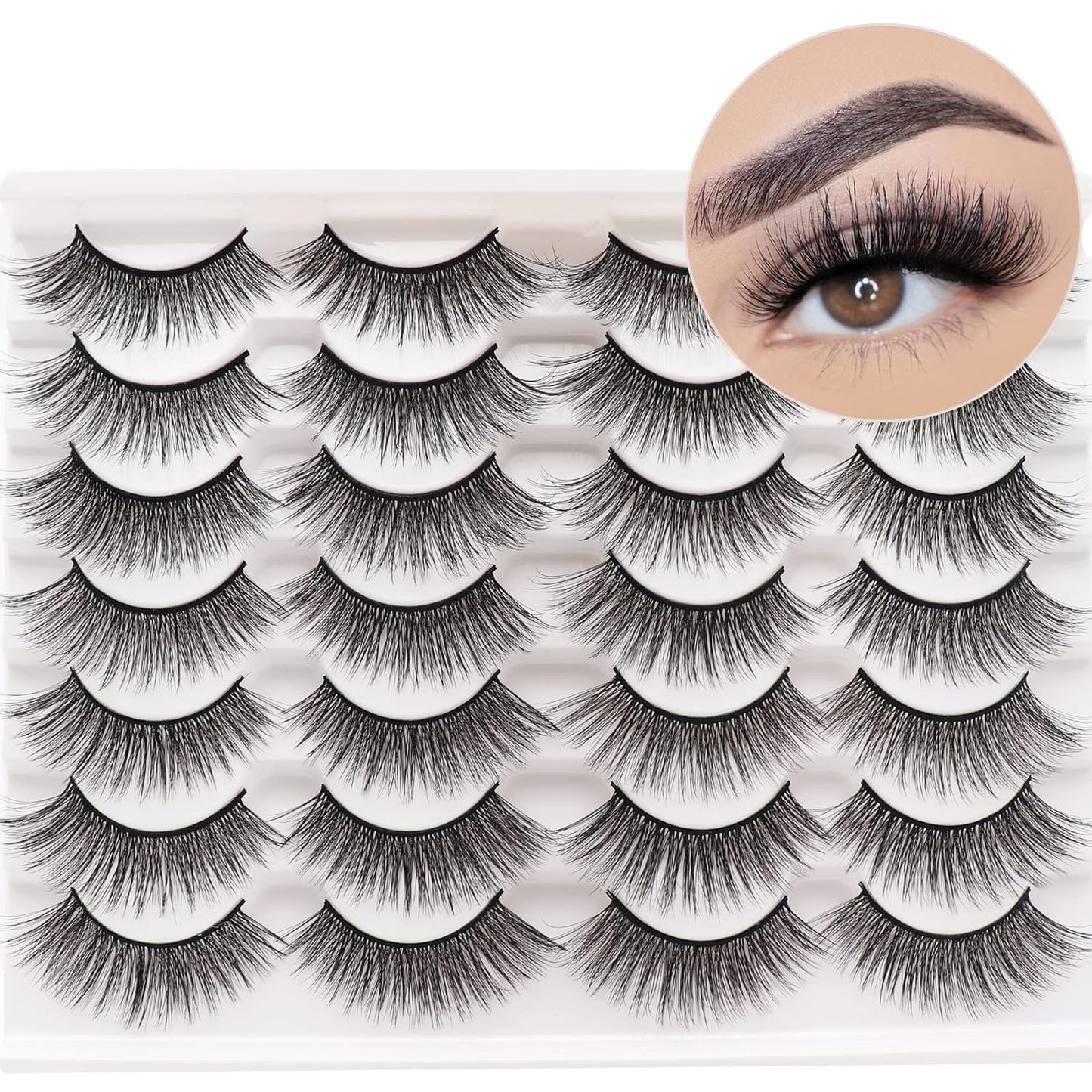 Natural Realistic Mixed-Race False Eyelashes | Thick and Long | Easy to Apply | Long-Lasting | Perfect for Enhancing Eye Makeup