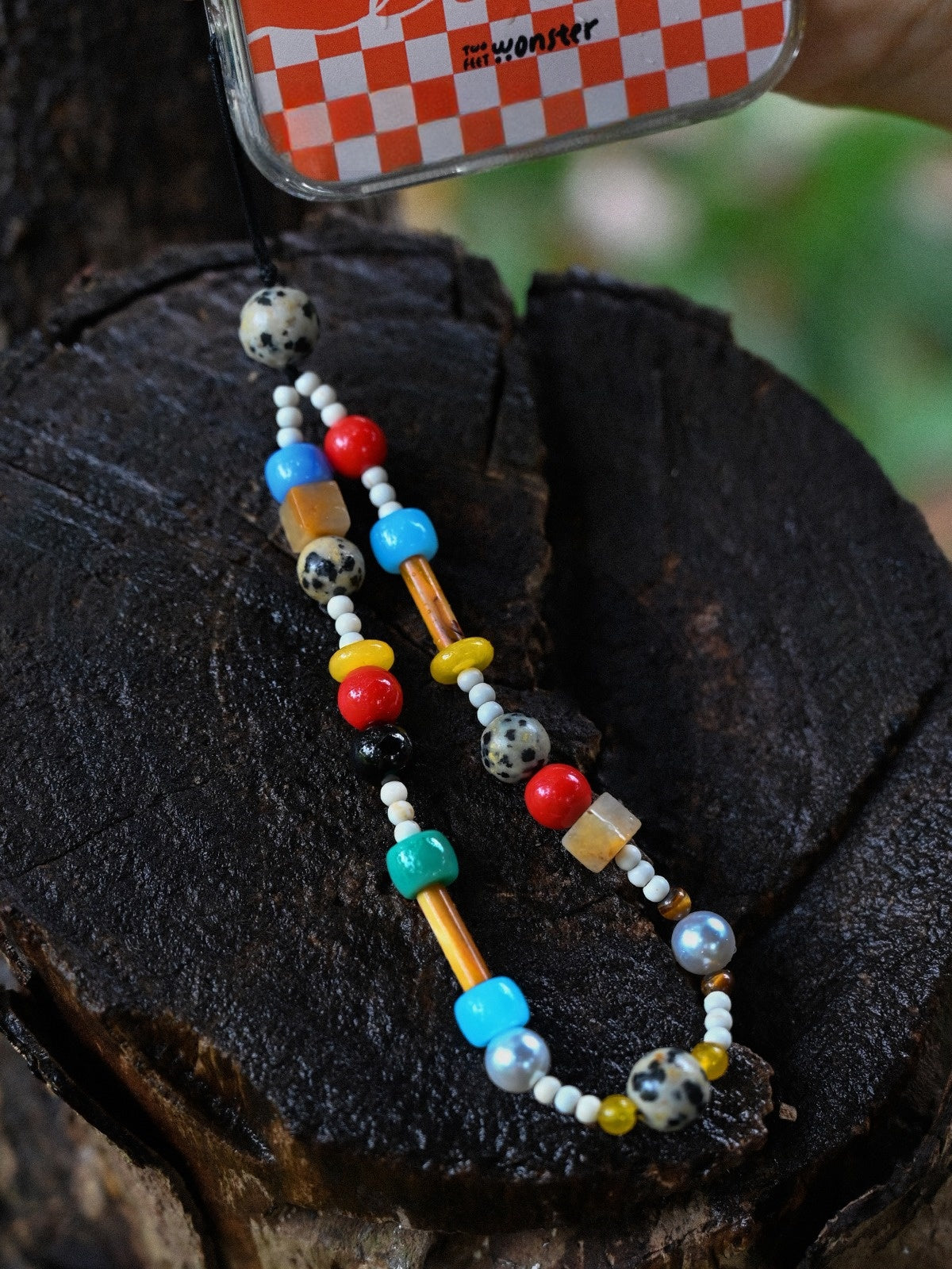 Handmade Custom Phone Chain | Original Design | Natural Gemstone and Crystal | For a Happy Mood and Colorful Life | Sage Included